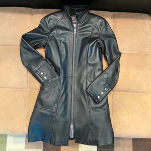 Women’s Black Leather Coat